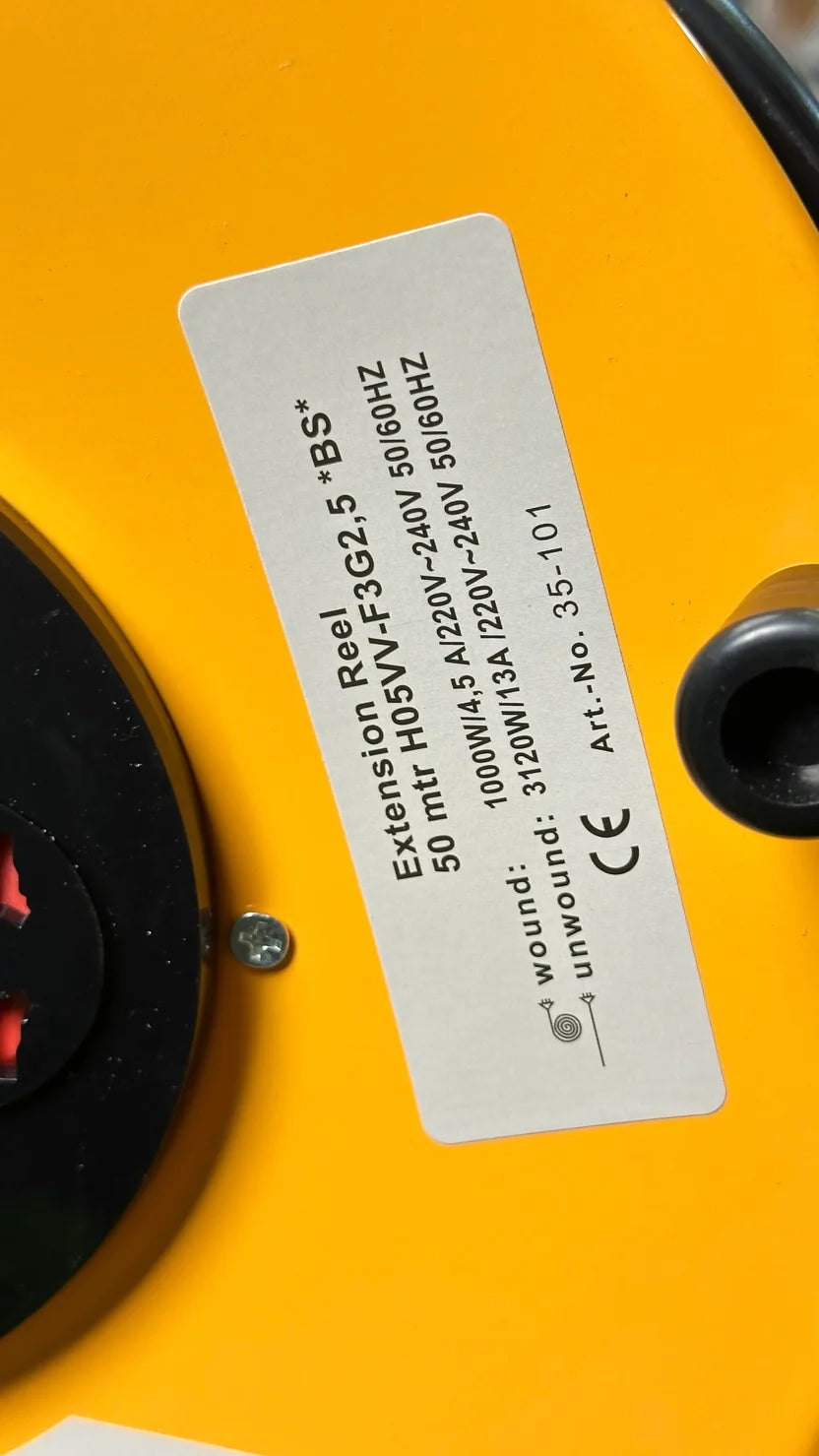 YELLOW CABLE REEL RUSSIAN 50 METER